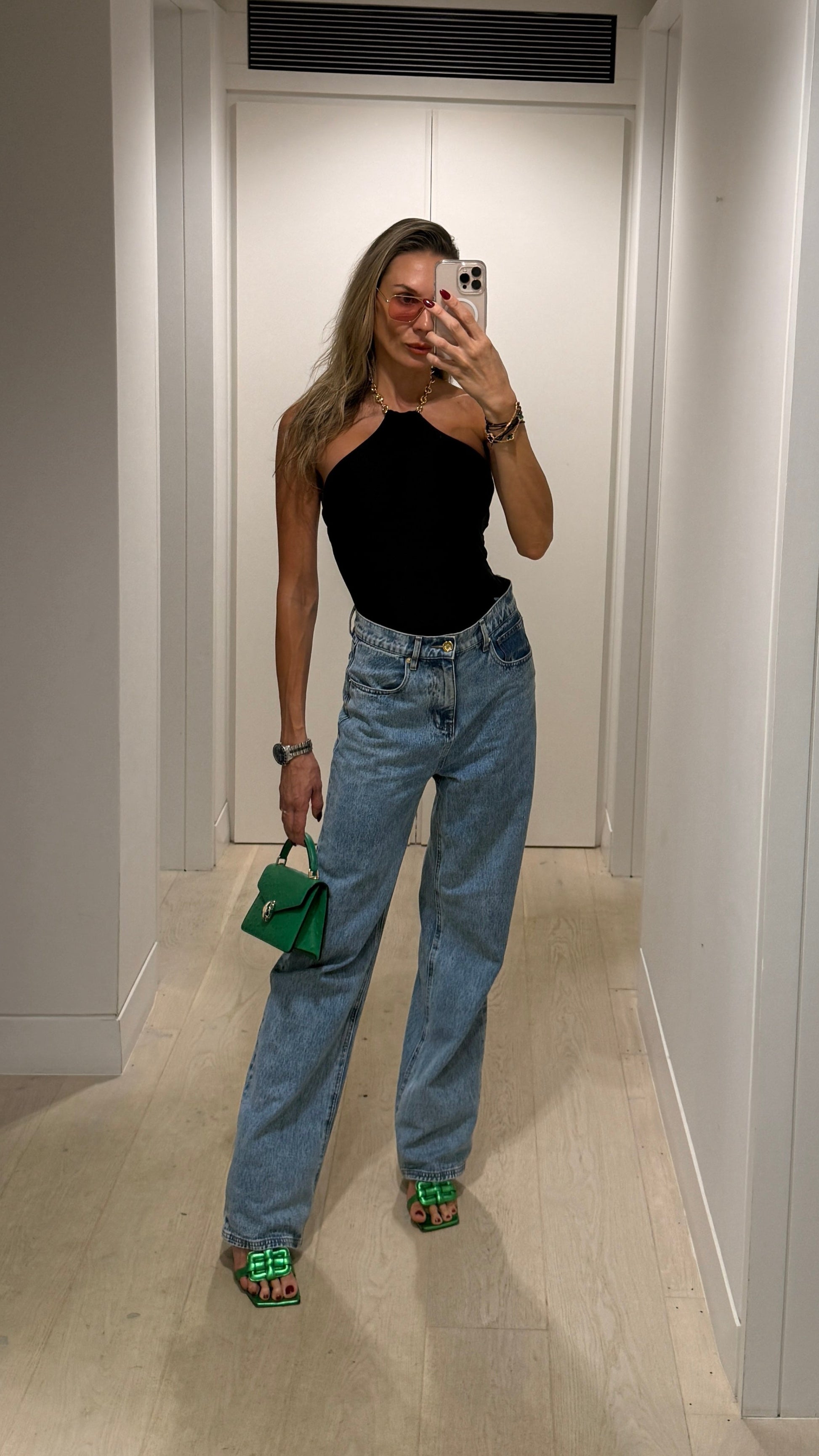 swimsuit bikini luxury designer resortwear chain belt halterneck