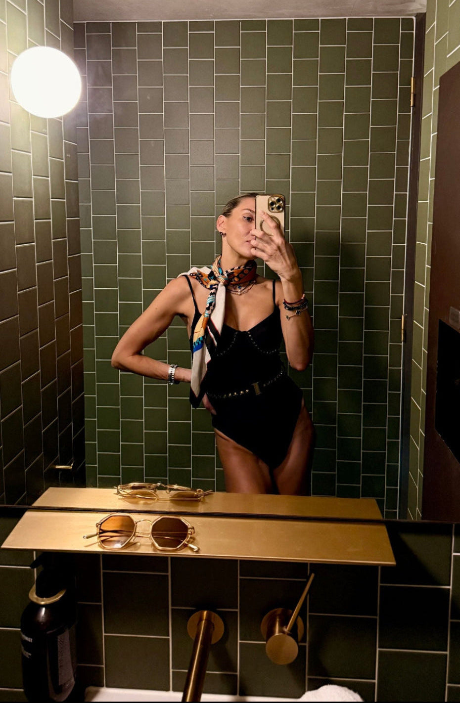 Luxury swimsuit designer studded belted resortwear beachwear Calilehotel