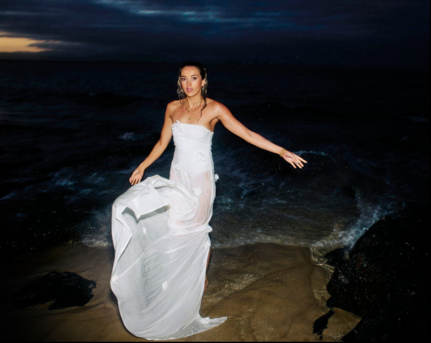 white gown luxury designer dress sheer bridal