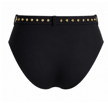 Crystal Stud Bikini Bottoms - Black