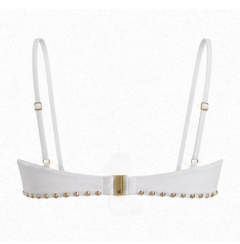 Crystal Stud Bikini Top - Ivory