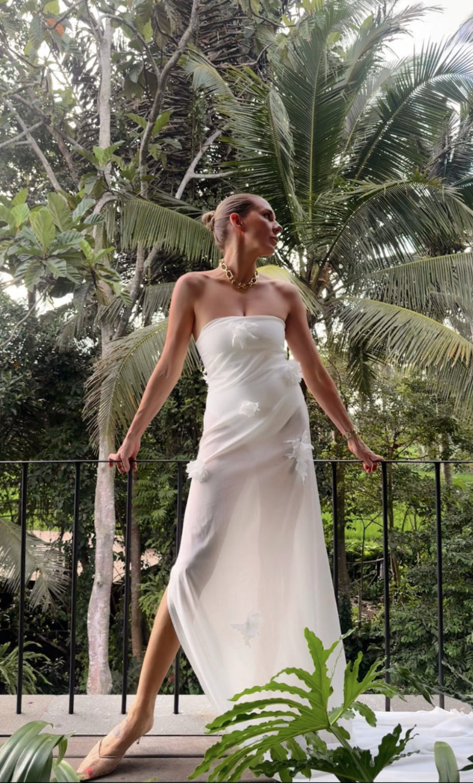 white gown luxury designer dress sheer bridal